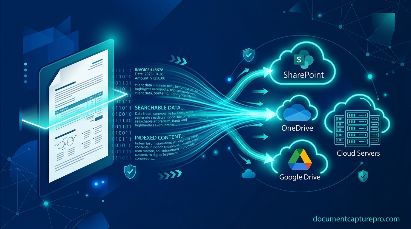Searchable OCR and cloud storage routing in Epson Document Capture Pro